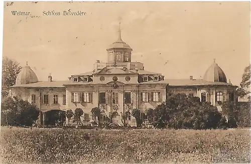 AK Weimar. Schloss Belvedere. ca. 1912, Postkarte. Ca. 1912, ohne Verlag