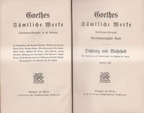 Buch: Goethes Sämtliche Werke 24 - Dichtung und Wahrheit III, Goethe, Cotta