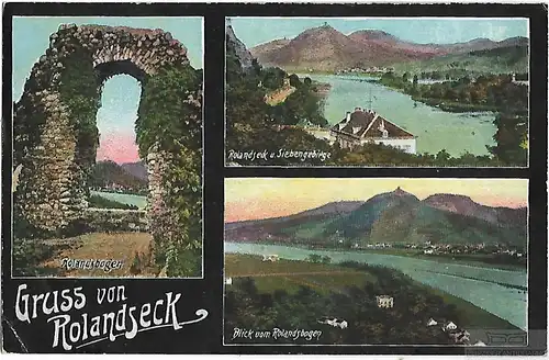 AK Gruss von Rolandseck. Rolandseck u. Siebengebirge. Blick v... Postkarte