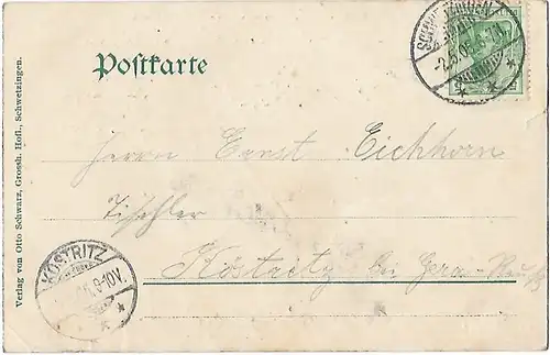 AK Schwetzingen. Die Moschee ca. 1905, Postkarte. Ca. 1905, Verlag Otto Schwarz