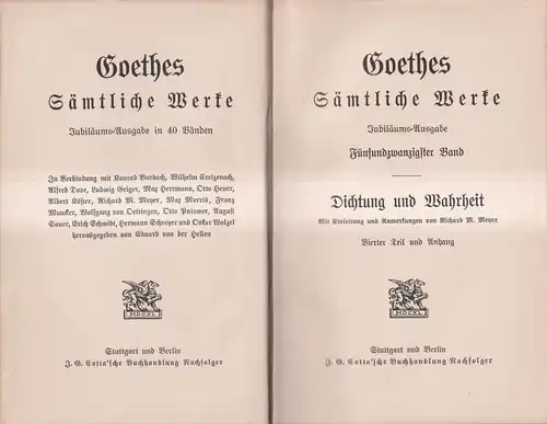 Buch: Goethes Sämtliche Werke 25 - Dichtung und Wahrheit IV, Goethe, Cotta