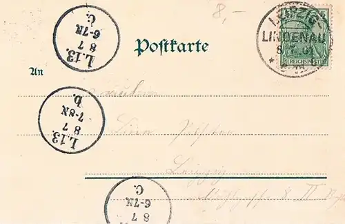 AK Leipzig. Leipziger Palmengarten. Gr. Weiher mit... Postkarte. 1901