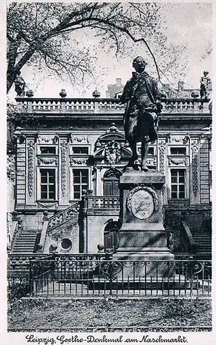 AK Leipzig. Goethe-Denkmal am Naschmarkt, Postkarte, gebraucht, gut