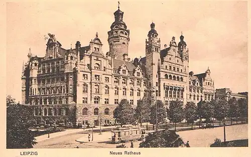 AK Leipzig. Neues Rathaus. ca. 1909, Postkarte. No. 1166, 1909, gebraucht, gut