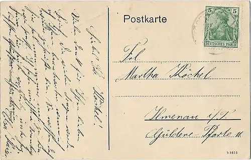 AK Genesungsheim Niederndorf. Hof mit Linde. ca. 1913, Postkarte. Ca. 1913