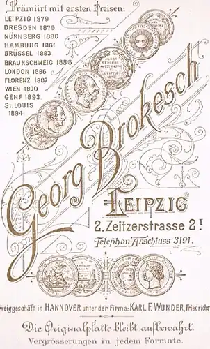Fotografie Brokesch, Leipzig - Portrait Herr mit Vollbart. 1901, Fotografie