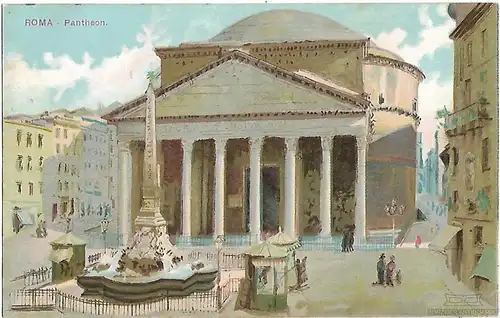 AK Roma. Pantheon. ca. 1908, Postkarte. Ca. 1908, gebraucht, gut