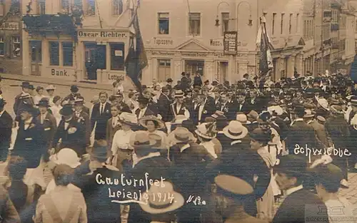 AK Gauturnfest Leipzig 1914, Postkarte, gebraucht, gut