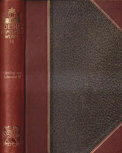 Buch: Goethes Sämtliche Werke 38 - Schriften zur Literatur III, Goethe, Cotta