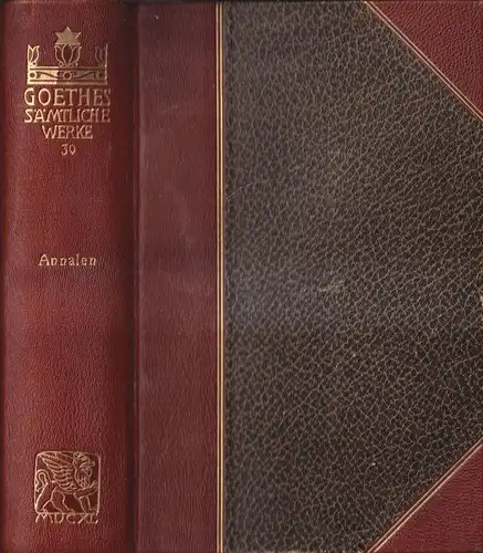 Buch: Goethes Sämtliche Werke 30: Annalen. J. W. Goethe, Cotta'sche Buchhandlung
