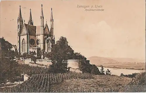 AK Remagen a. Rhein. Apollinariskirche. ca. 1911, Postkarte. Serien Nr, ca. 1911