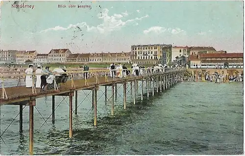 AK Norderney. Blick vom Seesteg. ca. 1921, Postkarte. Serien Nr, ca. 1921
