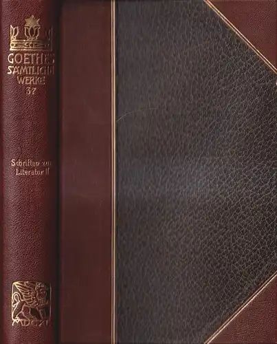 Buch: Goethes Sämtliche Werke 37 - Schriften zur Literatur II, Goethe, Cotta