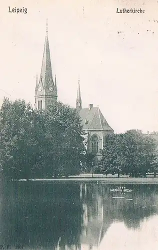 AK Leipzig. Lutherkirche. ca. 1907, Postkarte, gebraucht, gut