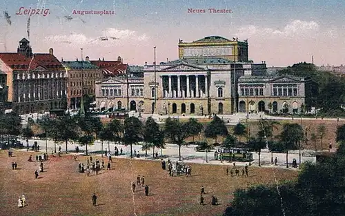 AK Leipzig. Augustusplatz. Neues Theater, Postkarte. Nr. 5189, gebraucht, gut