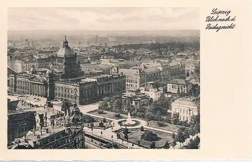AK Leipzig. Blick nach dem Reichsgericht, Postkarte. Nr. 1410 Ch, gebraucht, gut
