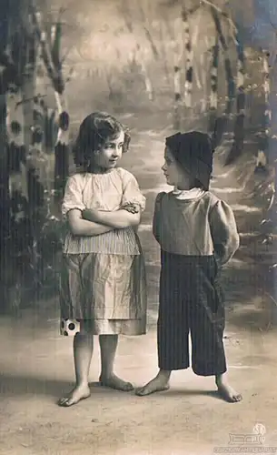 AK Mädchen und Junge. ca. 1912, Postkarte. Fotokarte, 1912, gebraucht, gut
