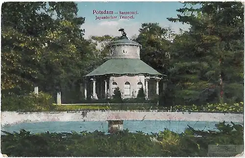 AK Potsdam. Sanssouci. Japanischer Tempel. ca. 1913, Postkarte. Serien Nr