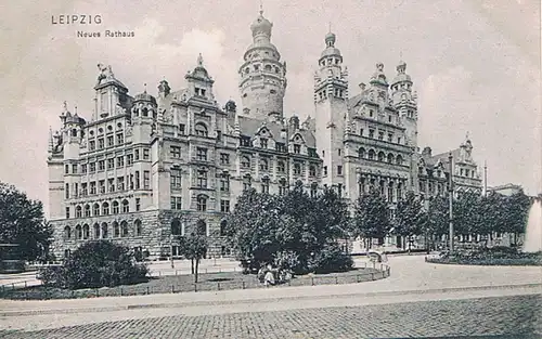 AK Leipzig. Neues Rathaus. ca. 1909, Postkarte. Nr. 538, 1908, gebraucht, gut