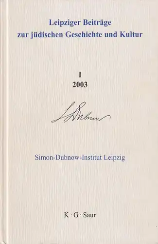 Buch: Leipziger Beiträge zur jüdischen Geschichte und Kultur, Diner, Dan, 2003