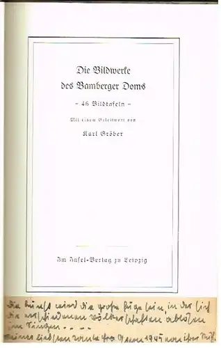 Insel-Bücherei 140, Die Bildwerke des Bamberger Doms, Gröber, Karl, Insel-Verlag