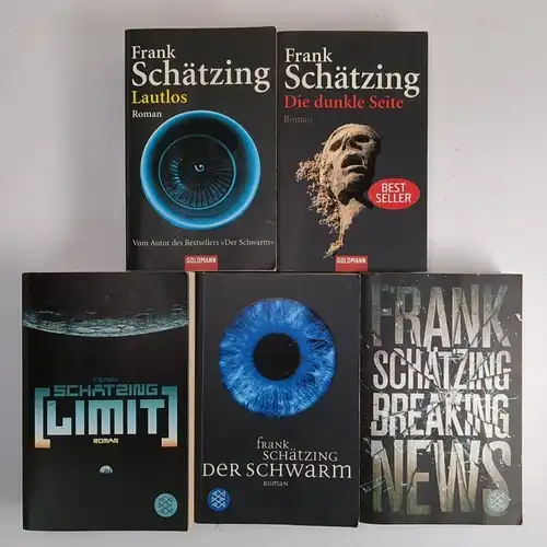 5 Bücher Frank Schätzing: Schwarm; Breaking News; Limit, Lautlos; Dunkle Seite
