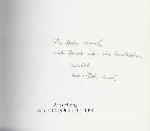 Ausstellungskatalog: Hans-Peter Hund, Ossowski, Christina. 1990,