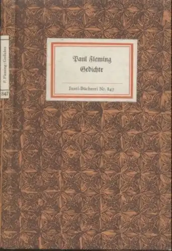 Insel-Bücherei 847, Gedichte, Fleming, Paul. 1970, Insel-Verlag, gebraucht, gut
