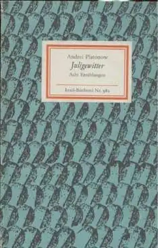 Insel-Bücherei 982, Juligewitter, Platonow, Andrei. 1974, Insel-Verlag