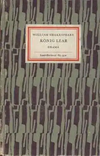 Insel-Bücherei 972, König Lear, Shakespeare, William. 1972, Insel-Verlag