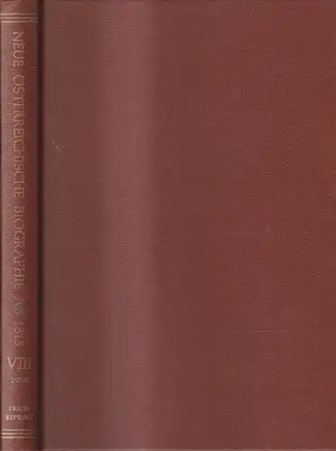 Buch: Neue Österreichische Biographie ab 1815, Große Österreicher. Band VIII