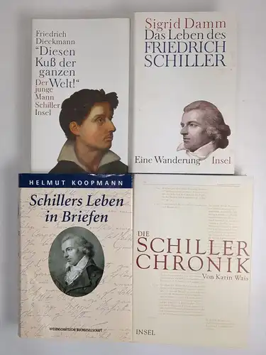 4 Bücher Friedrich Schiller, Damm, Dieckmann, Koopmann, Wais, Insel, 4 Bände