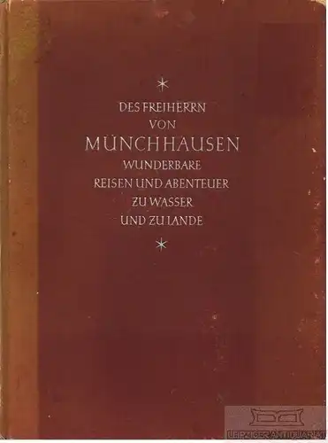 Buch: Des Freiherrn von Münchhausen wunderbare Reisen und Abenteuer zu... Bürger