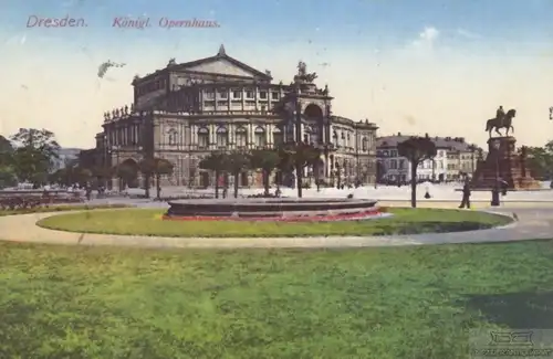 AK Dresden. Königl. Opernhaus. ca. 1912, Postkarte. Ca. 1912, ohne Verlag