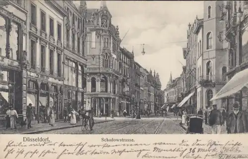 AK Düsseldorf. Schadowstrasse. ca. 1909, Postkarte. Serien Nr, ca. 1909, A.B.V.B