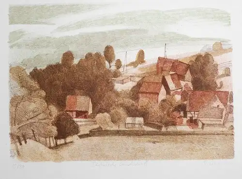 Buch: Lithographie: Sächsische Landschaft, Gerbeth, Dieter. Kunstgrafik