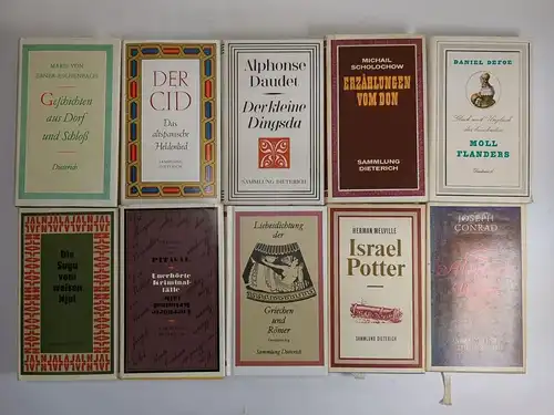 10 Bücher Sammlung Dieterich, Defoe, Melville, Daudet, Conrad, Ebner-Eschenbach