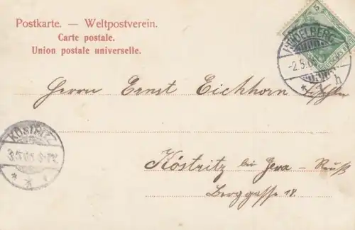AK Heidelberg. Schlossbeleuchtung. ca. 1904, Postkarte. Serien Nr, ca. 1904