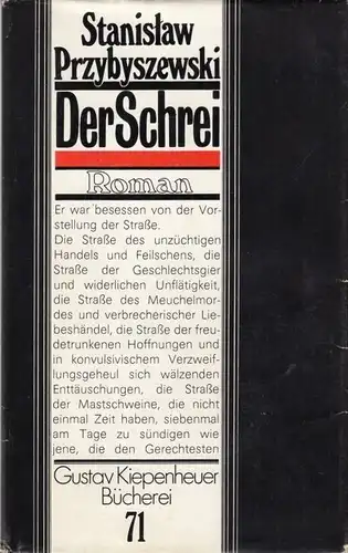 Buch: Der Schrei, Przybyszewski, Stanislaw. Gustav Kiepenheuer Bücherei, 1987