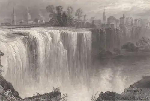 Genessee Falls, Rochester. aus Meyers Universum, Stahlstich. Kunstgrafik, 1850