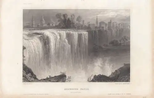 Genessee Falls, Rochester. aus Meyers Universum, Stahlstich. Kunstgrafik, 1850