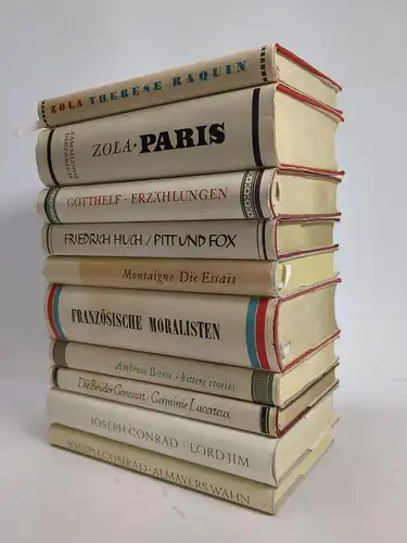 10 Bücher Sammlung Dieterich, Conrad, Bierce, Montaigne, Huch, Zola, Gotthelf...