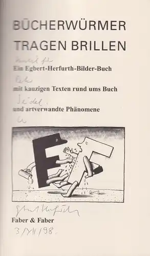 Buch: Bücherwürmer tragen Brillen, Herfurth, Egbert, 1993, Faber & Faber