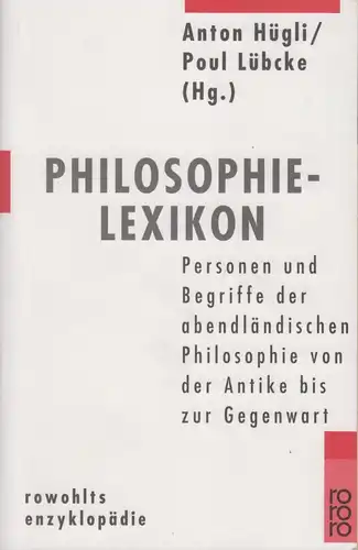 Buch: Philosophielexikon, Hügli, Anton / Lübcke, Poul. Rororo enzyklopädie, 1997