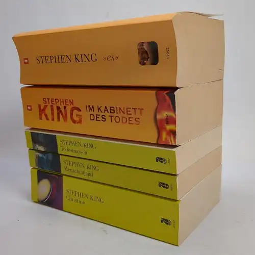 5 Bücher Stephen King: Christine; Menschenjagd; Todesmarsch; Es; Im Kabinett ...