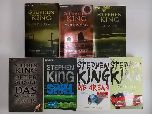 7 Bücher Stephen King: Susannah, Christine, Wolfsmond, Turm, Spiel, Arena, Haus