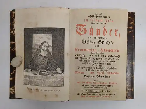 Buch: ... Buß-, Beicht- und Communion-Andachten. Benjamin Schmolcken, Stößel