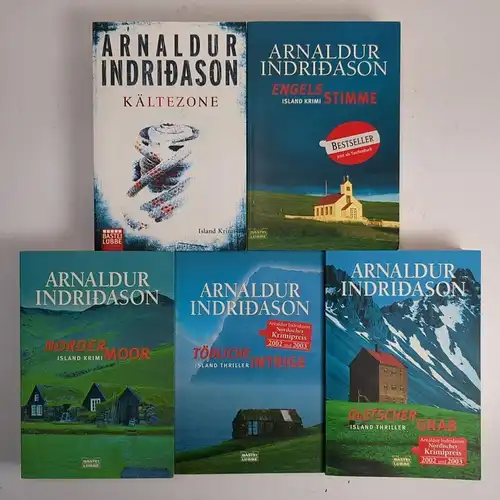 5 Bücher Arnaldur Indridason: Engelsstimme, Kältezone, Nordermoor, Gletschergrab