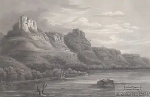 The Eagle Rocks (Mississippi-River). aus Meyers Universum, Stahlstich. 1850