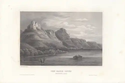 The Eagle Rocks (Mississippi-River). aus Meyers Universum, Stahlstich. 1850